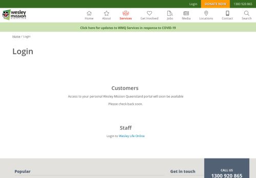 
                            3. Login Portal for Staff and Customers | Wesley Mission Queensland