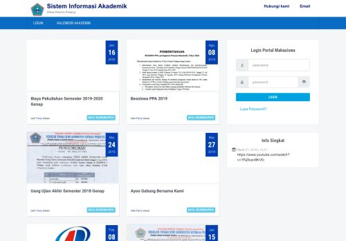 
                            5. Login Portal Mahasiswa - Portal SI AKADEMIK - STIKes Perintis Padang