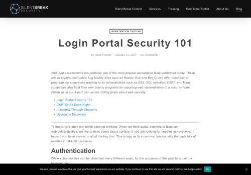 
                            11. Login Portal Security 101 | Silent Break Security