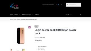 
                            4. Login power bank 10400mah power pack – Shop-Tech