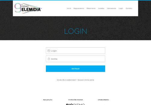 
                            10. Login - Prêmio Elemidia 2018