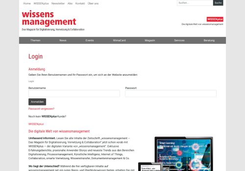 
                            12. Login & Premiumwelt - Wissensmanagement Magazin