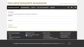 
                            6. Login | Pro Arte Konzerte Mannheim