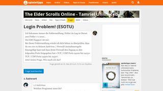 
                            6. Login Problem: ESOTU - Spieletipps