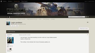 
                            10. Login problem - Gameplay - World of Tanks official forum