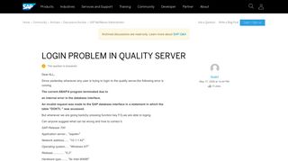 
                            3. LOGIN PROBLEM IN QUALITY SERVER - archive SAP