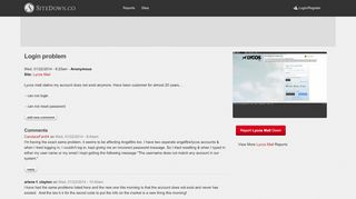 
                            6. Login problem | Lycos Mail Site Down Report