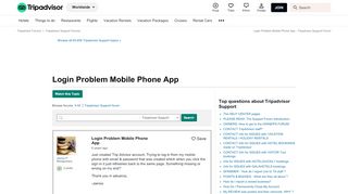 
                            5. Login Problem Mobile Phone App - TripAdvisor Support Forum