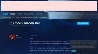 
                            1. Login Problem - StarCraft II-Foren - Blizzard Entertainment
