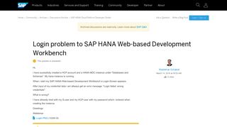 
                            8. Login problem to SAP HANA Web-based Development Workbench ...
