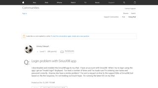 
                            12. Login problem with SiriusXM app - Apple Community