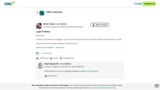 
                            8. Login Problem - XING Community | XING