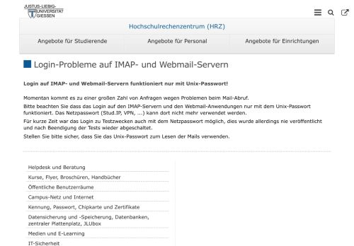 
                            5. Login-Probleme auf IMAP- und Webmail-Servern ...