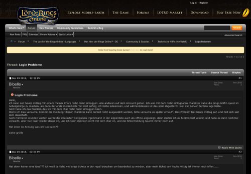 
                            1. Login Probleme - LotRO