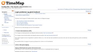 
                            4. Login problemer og glemt kodeord - TimeMap Wiki - FAQ, Nyheder ...