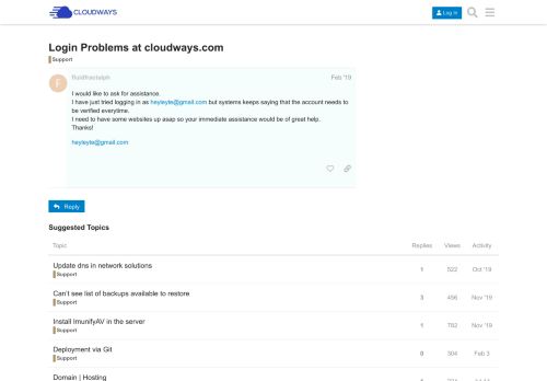 
                            11. Login Problems at cloudways.com - Support - Cloudways Community ...