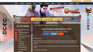 
                            4. Login Problems of the Client & CO Site - News - A ... - Conquer Online