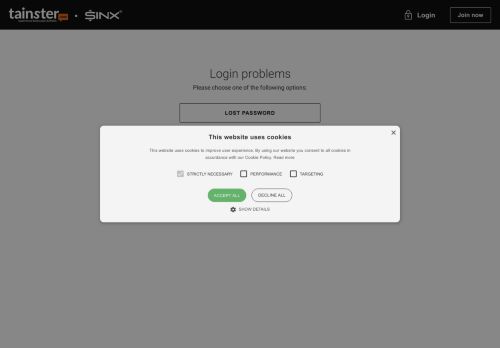 
                            4. Login problems | Tainster