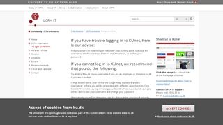 
                            8. Login problems – University of Copenhagen - KU-IT - Københavns ...
