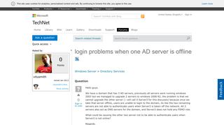 
                            10. login problems when one AD server is offline - Microsoft