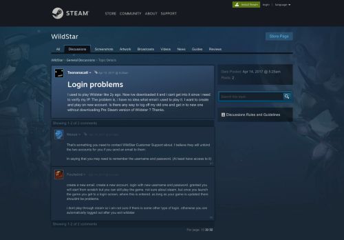 
                            1. Login problems :: WildStar General Discussions - Steam Community