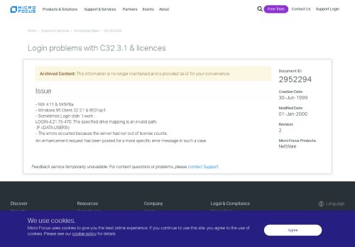 
                            4. Login problems with C32 3.1 & licences