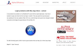 
                            5. Login problems with Mac App Store - solved - Alpha Efficiency