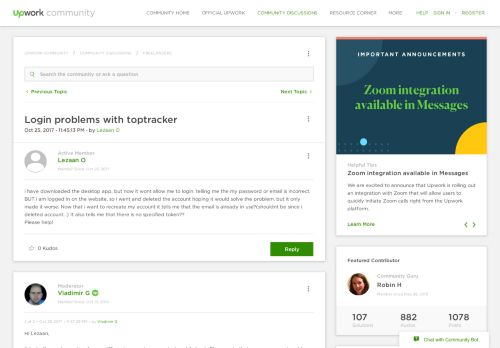 
                            8. Login problems with toptracker - Upwork Community
