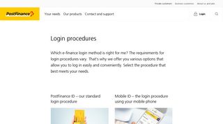 
                            1. Login procedures | PostFinance