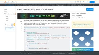 
                            12. Login program using local SQL database - Stack Overflow
