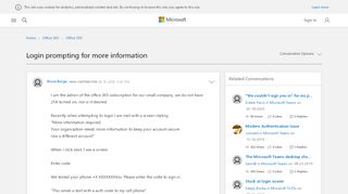 
                            9. Login prompting for more information - Microsoft Tech Community ...