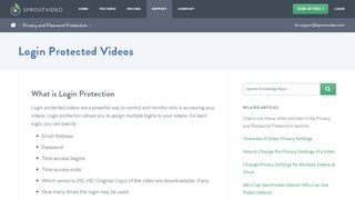 
                            8. Login Protected Videos | Video Hosting for Businesses | SproutVideo