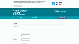 
                            8. Login - QIP Navigator - Health Quality Ontario