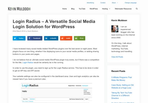 
                            6. Login Radius - A Versatile Social Media Login Solution for WordPress -