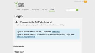 
                            9. Login | RCA - The Reformed Church in America