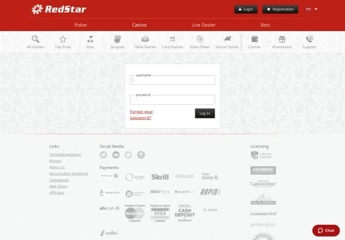 
                            11. Login - Red Star Casino