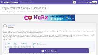 
                            10. Login, Redirect Multiple Users in PHP | DaniWeb