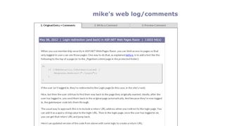 
                            10. Login redirection (and back) in ASP.NET Web Pages Razor - mike's ...
