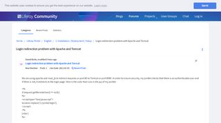 
                            13. Login redirection problem with Apache and Tomcat - Forums ...