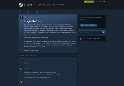 
                            1. Login Refresh :: Help and Tips - Steam Community