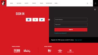 
                            12. Login / Register - AFC Bournemouth