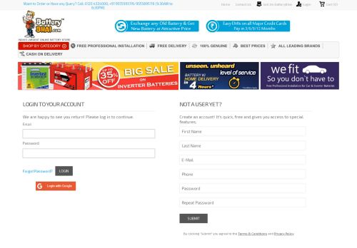 
                            9. Login / Register - BatteryBhai.com