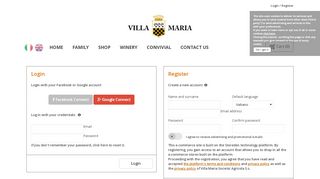 
                            6. Login / Register - Cantina Villa Maria Spumanti