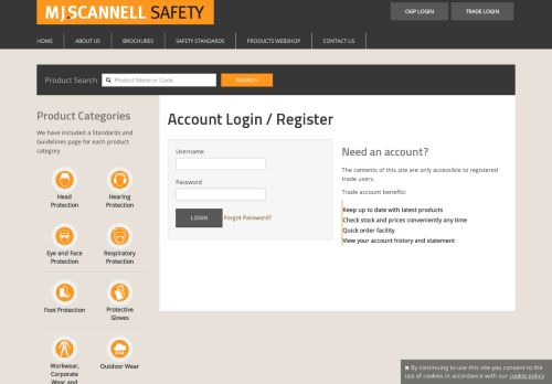 
                            12. Login / Register - MJ Scannell