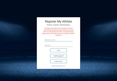 
                            4. Login - Register My Athlete