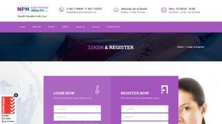 
                            8. Login & Register – New Pharma Health