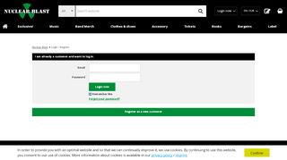
                            3. Login / Register - Nuclear Blast