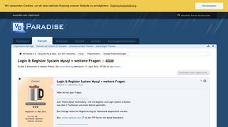 
                            4. Login & Register System Mysql + weitere Fragen - Sonstige ...