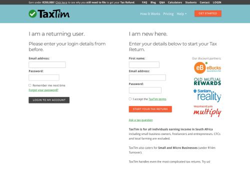 
                            9. Login / Register to Get Started with TaxTim | TaxTim SA