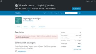 
                            2. Login Register Widget | WordPress.org